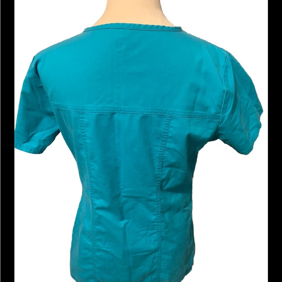 Cherokee Core Stretch Scrub Top Turquoises Size Small - Picture 2 of 4